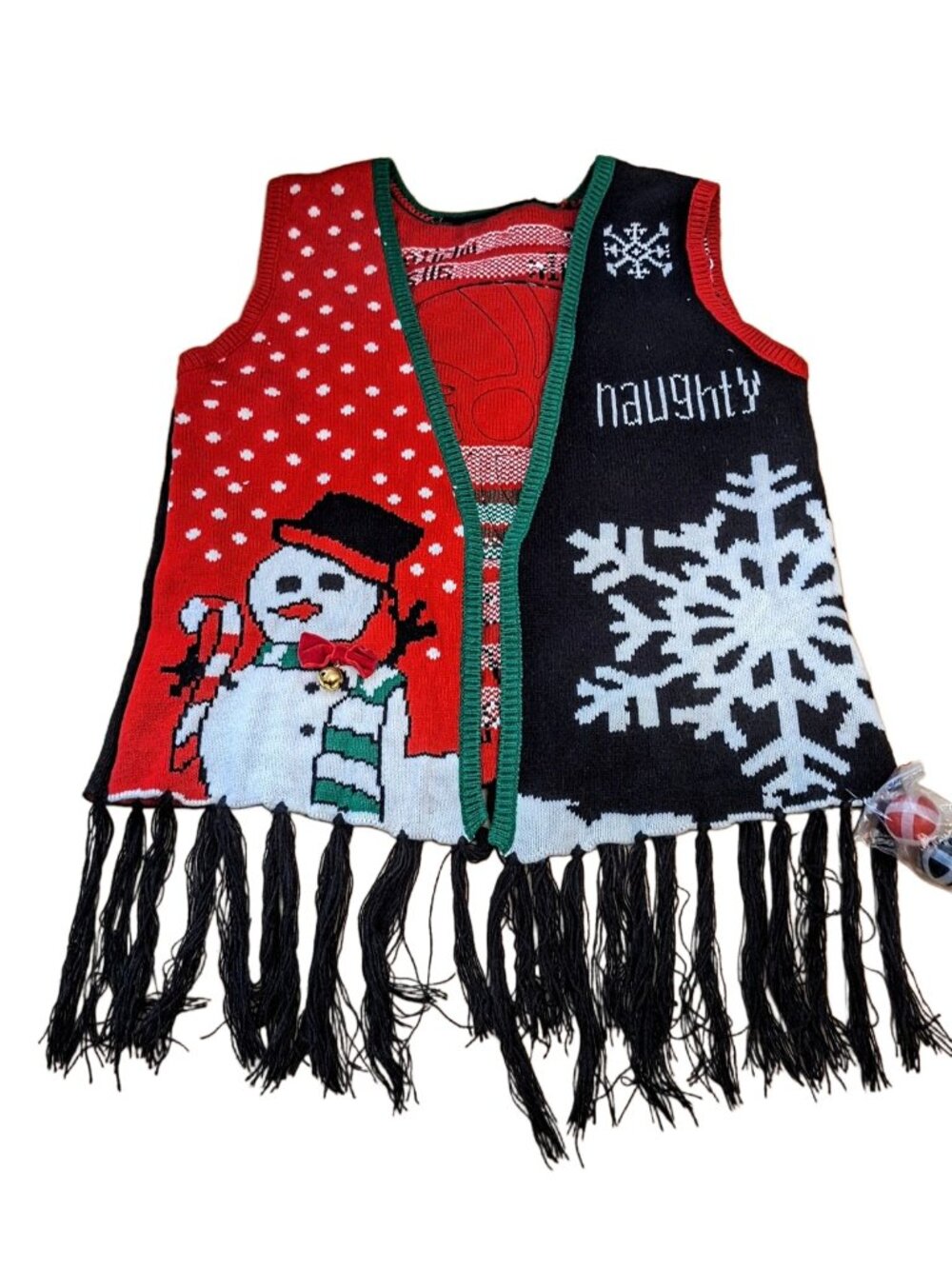 Vintage Woman’s Size L Christmas Party Pong Ugly Sweater Vest NWOT